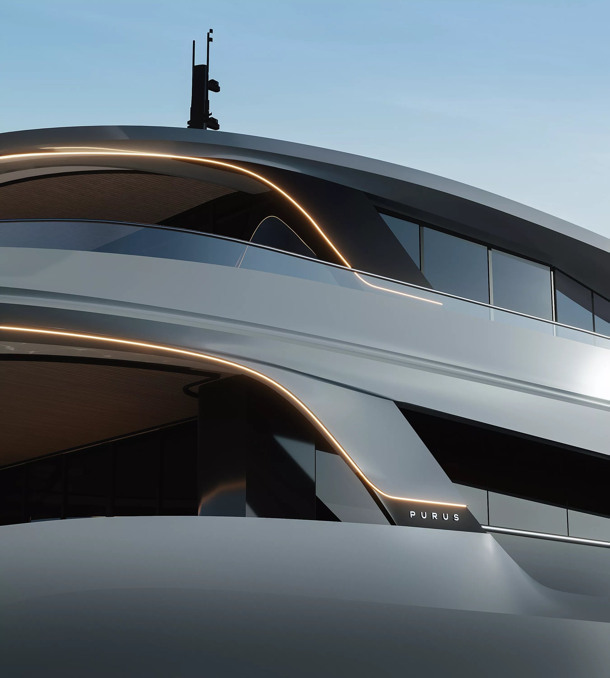 Purus catamaran hull view
